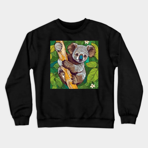 Cute Koala Artwork Crewneck Sweatshirt by BubbleMench